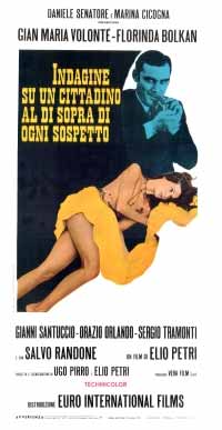 Enquête sur un citoyen au dessus de tout soupçon (Indagine su un cittadino al di sopra di ogni sospetto) - Film policier de Elio Petri (1970)